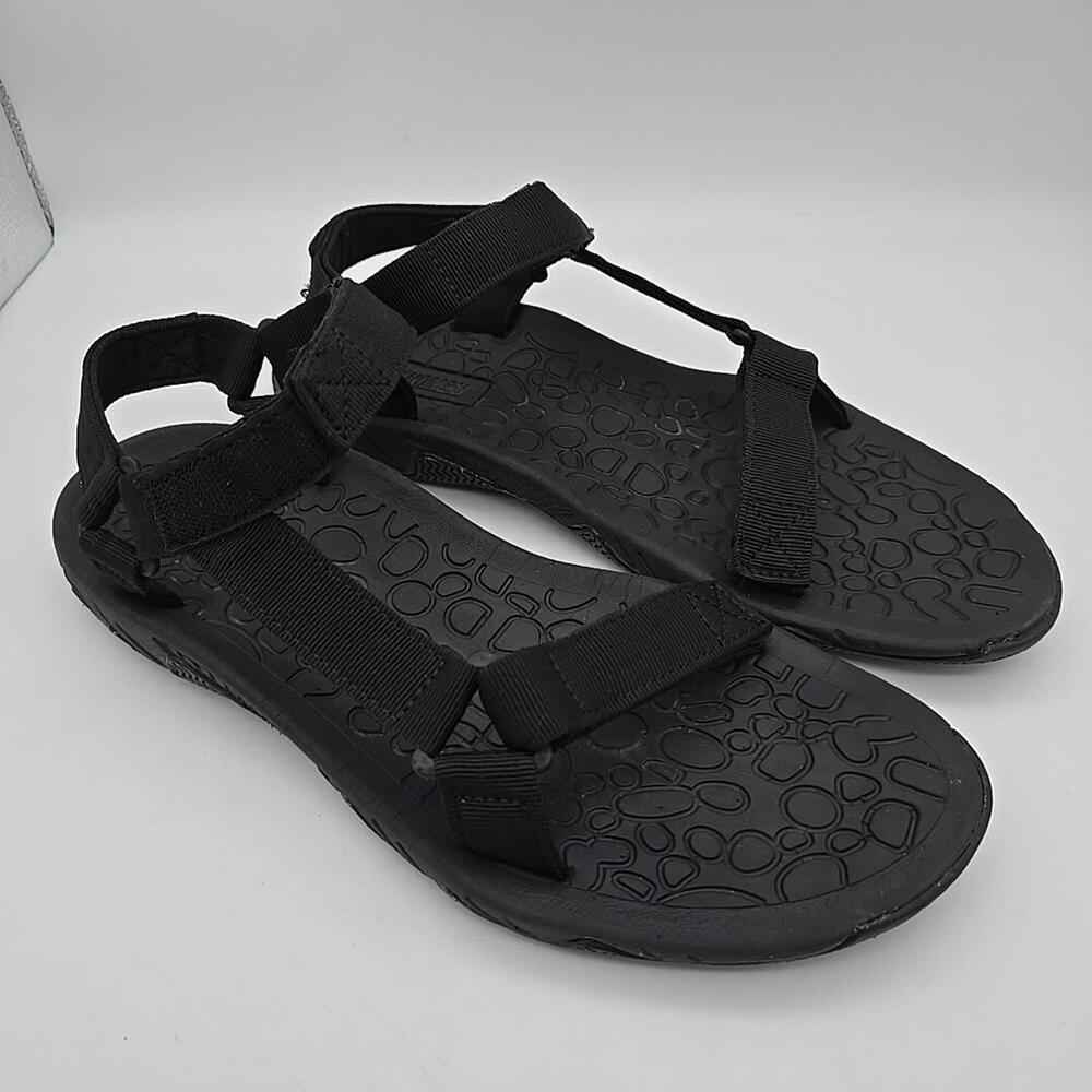 KHOMBU Mens' Will ADJUSTABLE STRAPS SANDALS Black Size 12